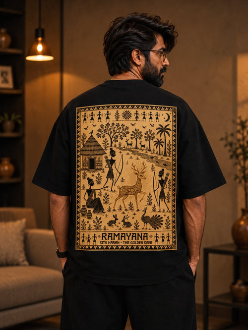 Color: Black — back print, the complete Golden Deer plate