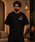 Color: Black — front, golden deer chest motif