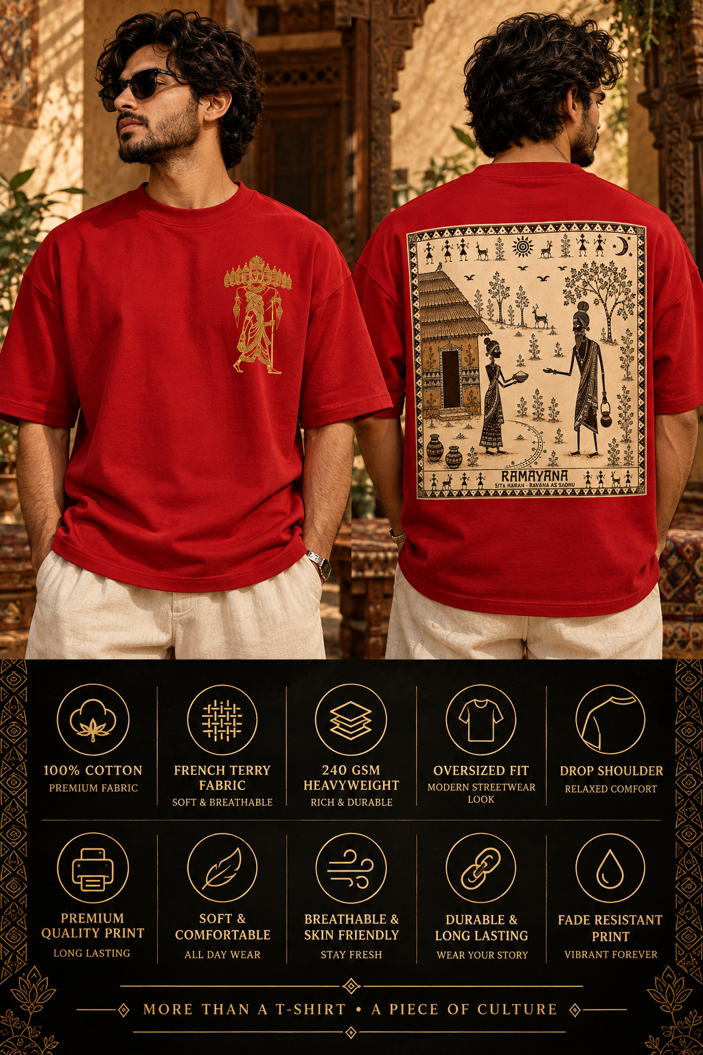 Color: Dark Red — front and back view