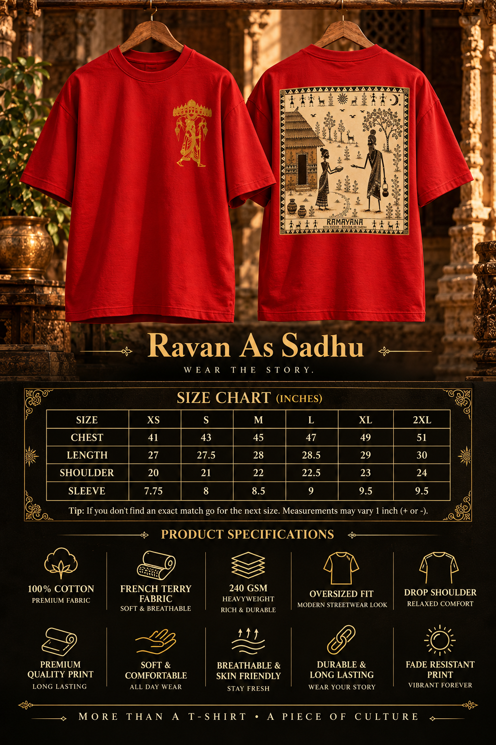 Color: Dark Red — size and product information